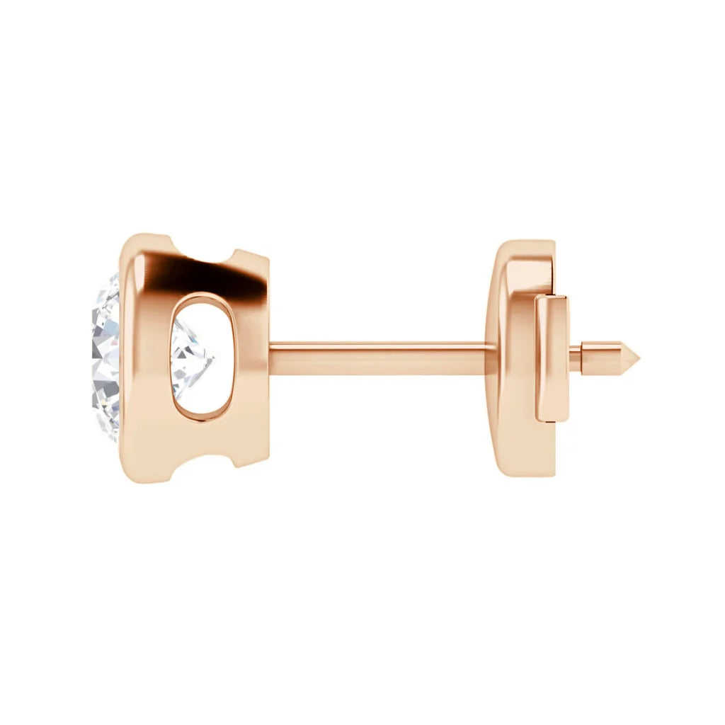 Brooklyn - Bezel Cut Diamond Earrings 18ct Rose Gold