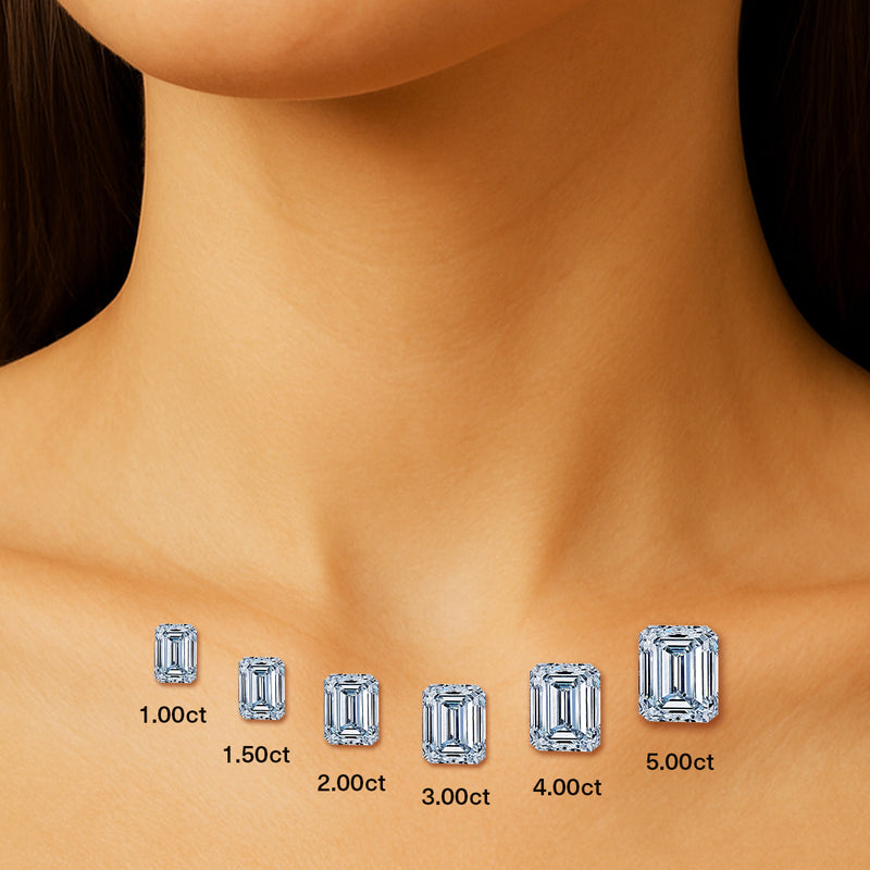 Lottie - Emerald Cut 18ct White Gold Necklace setting image