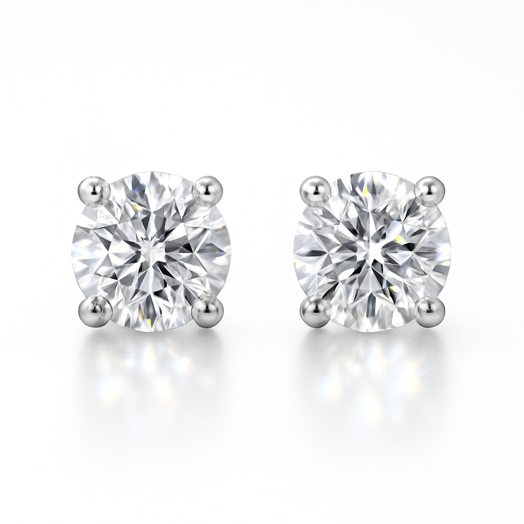 Nora - .5ct Round Cut Diamond Earrings 9ct White Gold