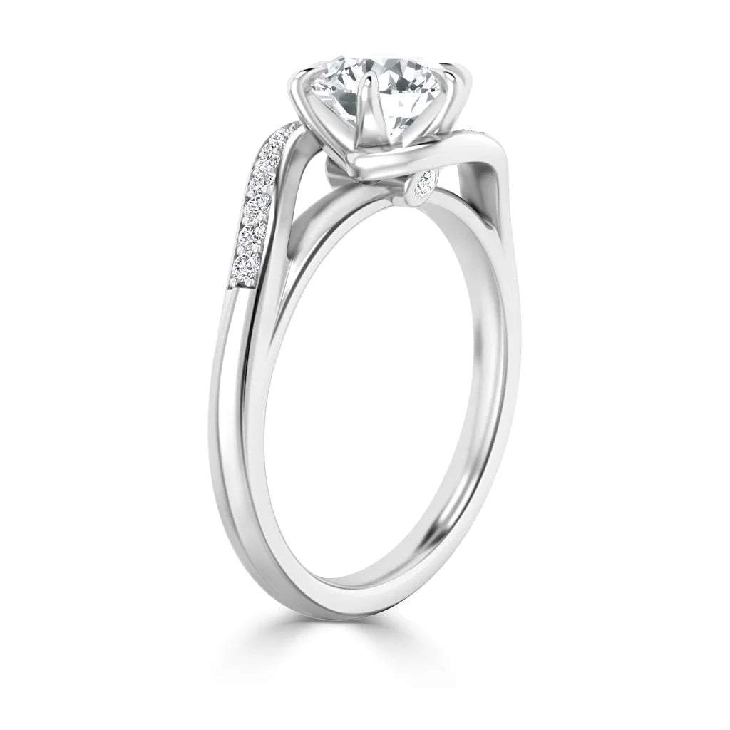 Mila - Round Cut Platinum Engagement Ring