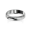 A simple, polished silver metal ring with a smooth surface, shown on a white background with a reflection.