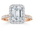 Olivia Molly - Emerald Cut 18ct Rose Gold Engagement Ring