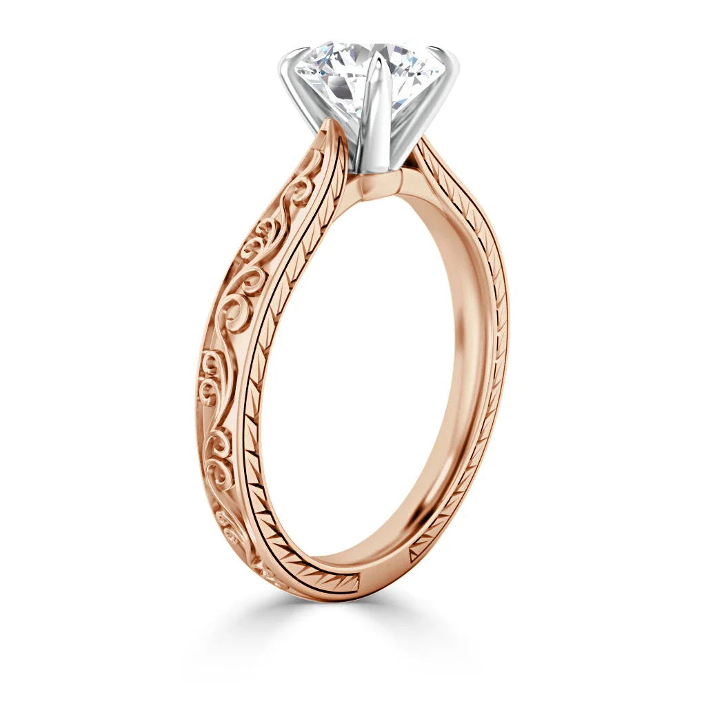 Catherine - Round Cut 18ct Rose Gold Engagement Ring