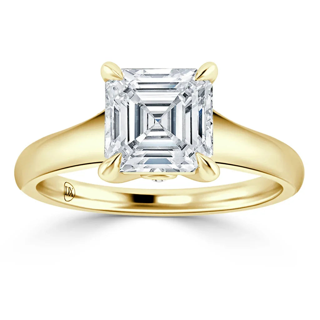 Sara - Asscher Cut 18ct Yellow Gold Engagement Ring