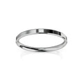 A thin, polished silver band ring with a smooth, reflective surface on a white background.