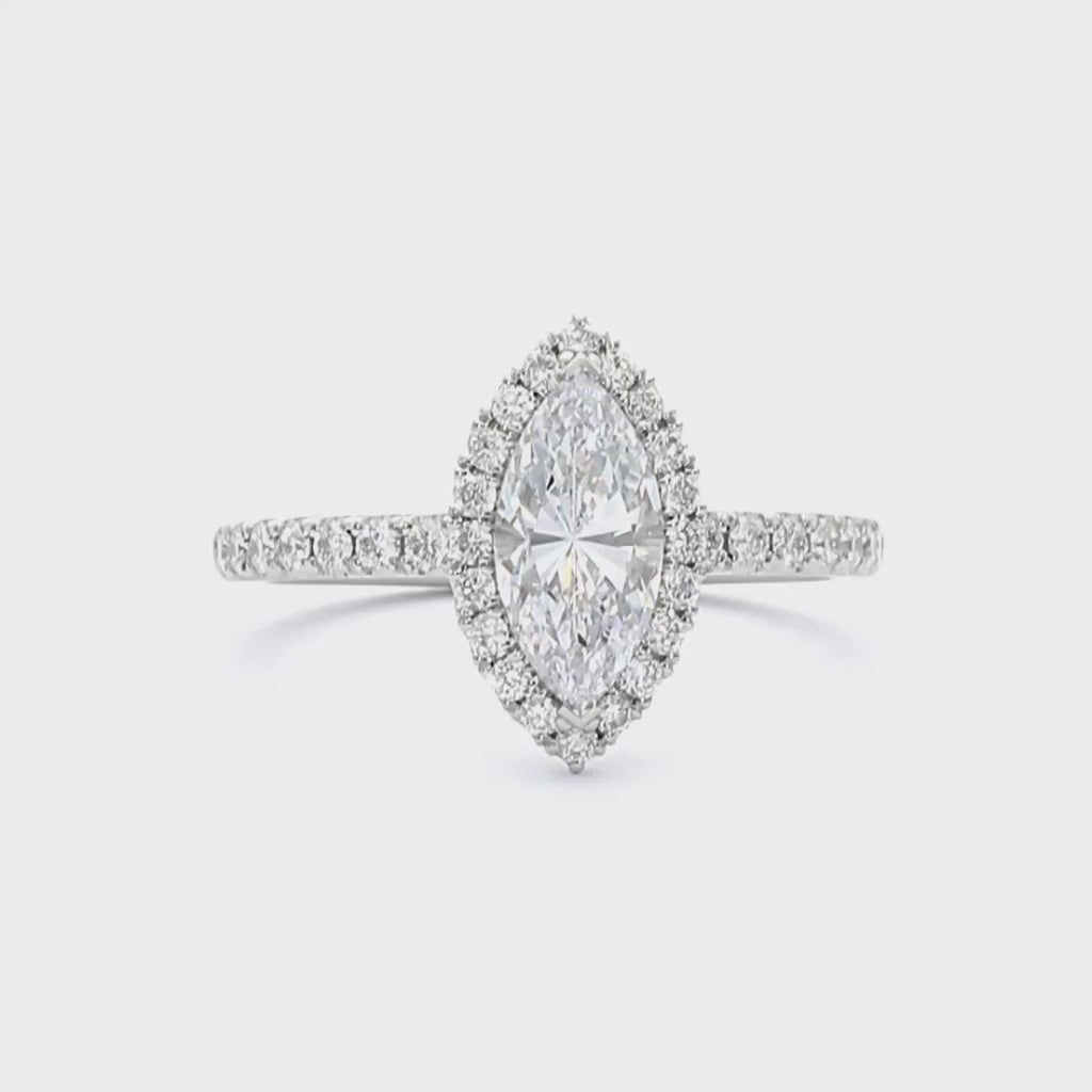 Olivia Molly - Marquise Cut 18ct White Gold Engagement Ring