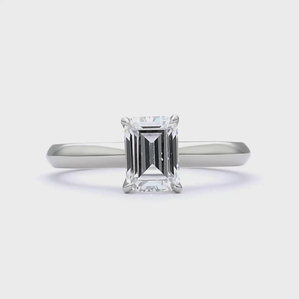 Jessica - Emerald Cut Platinum Engagement Ring