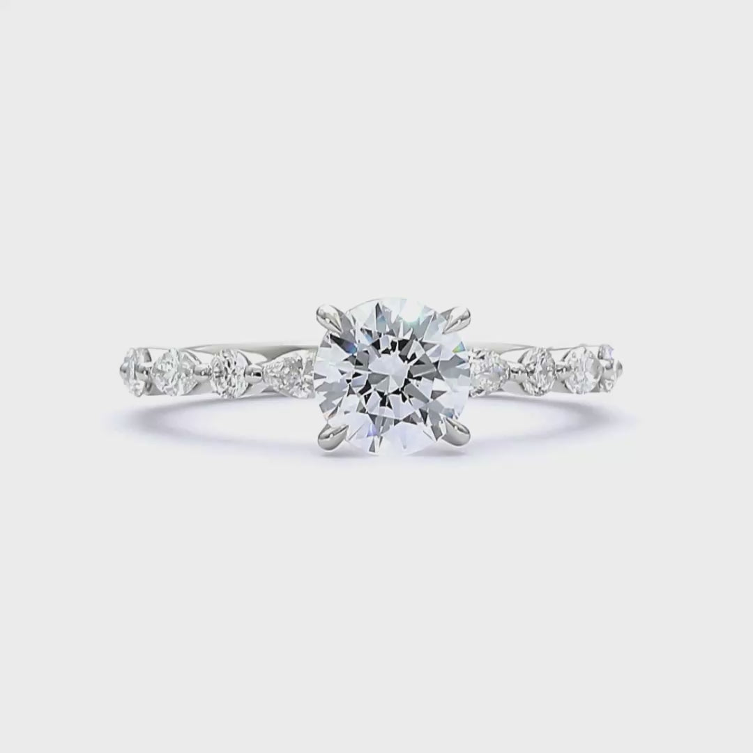 Katerina - Round Cut Platinum Engagement Ring