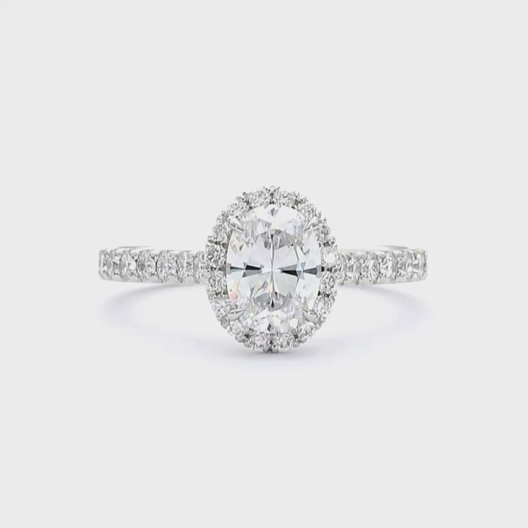 Jasmine - Oval Cut Platinum Engagement Ring