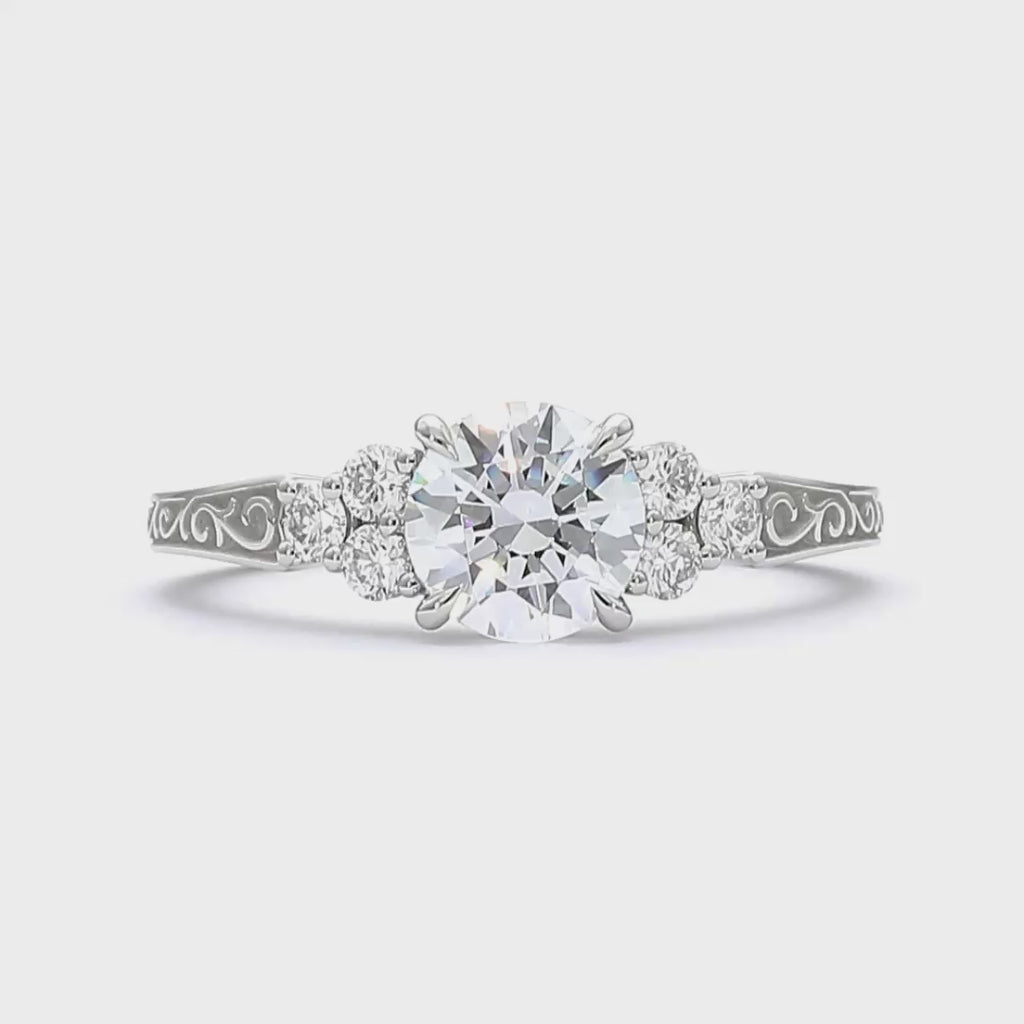 Elizabeth - Round Cut 18ct White Gold Engagement Ring