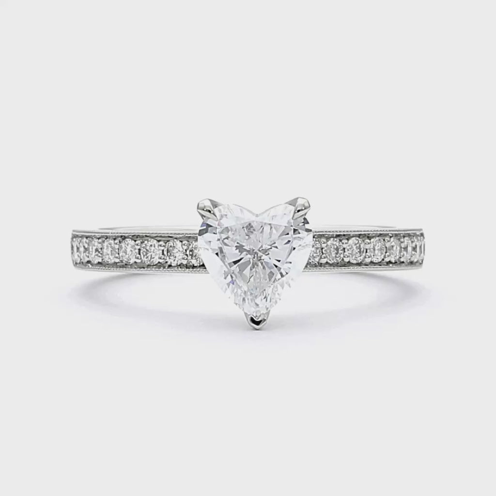 Emma - Heart Cut 18ct White Gold Engagement Ring