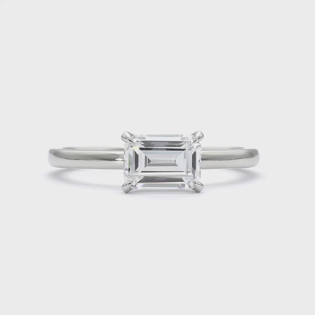 Siobhan - Emerald Cut 18ct Rose Gold Engagement Ring