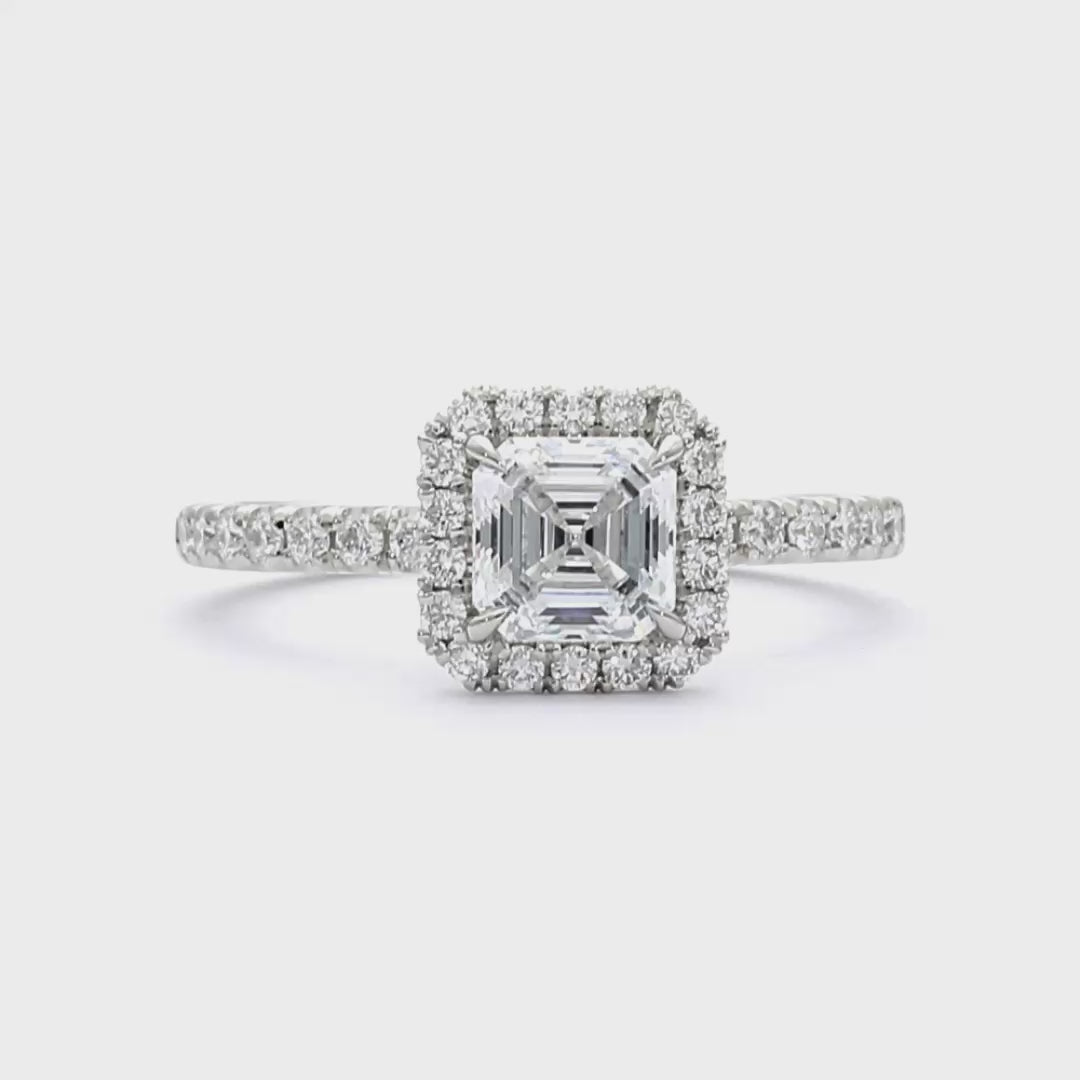 Olivia Molly - Asscher Cut Platinum Engagement Ring
