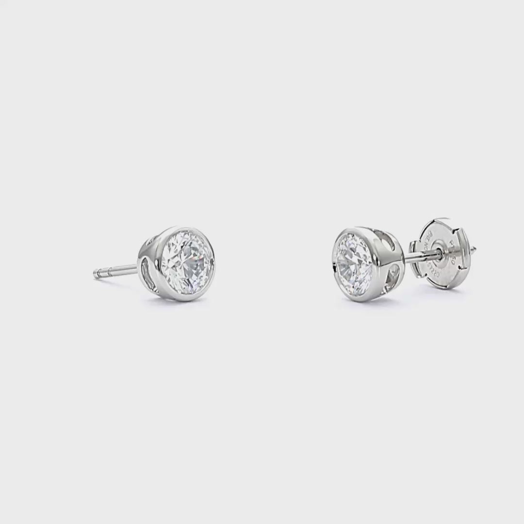 Brooklyn - Bezel Cut Diamond Earrings 18ct Rose Gold
