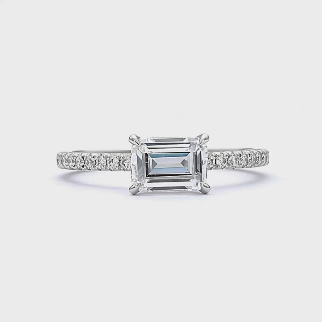 Penelope - Emerald Cut 18ct Rose Gold Engagement Ring