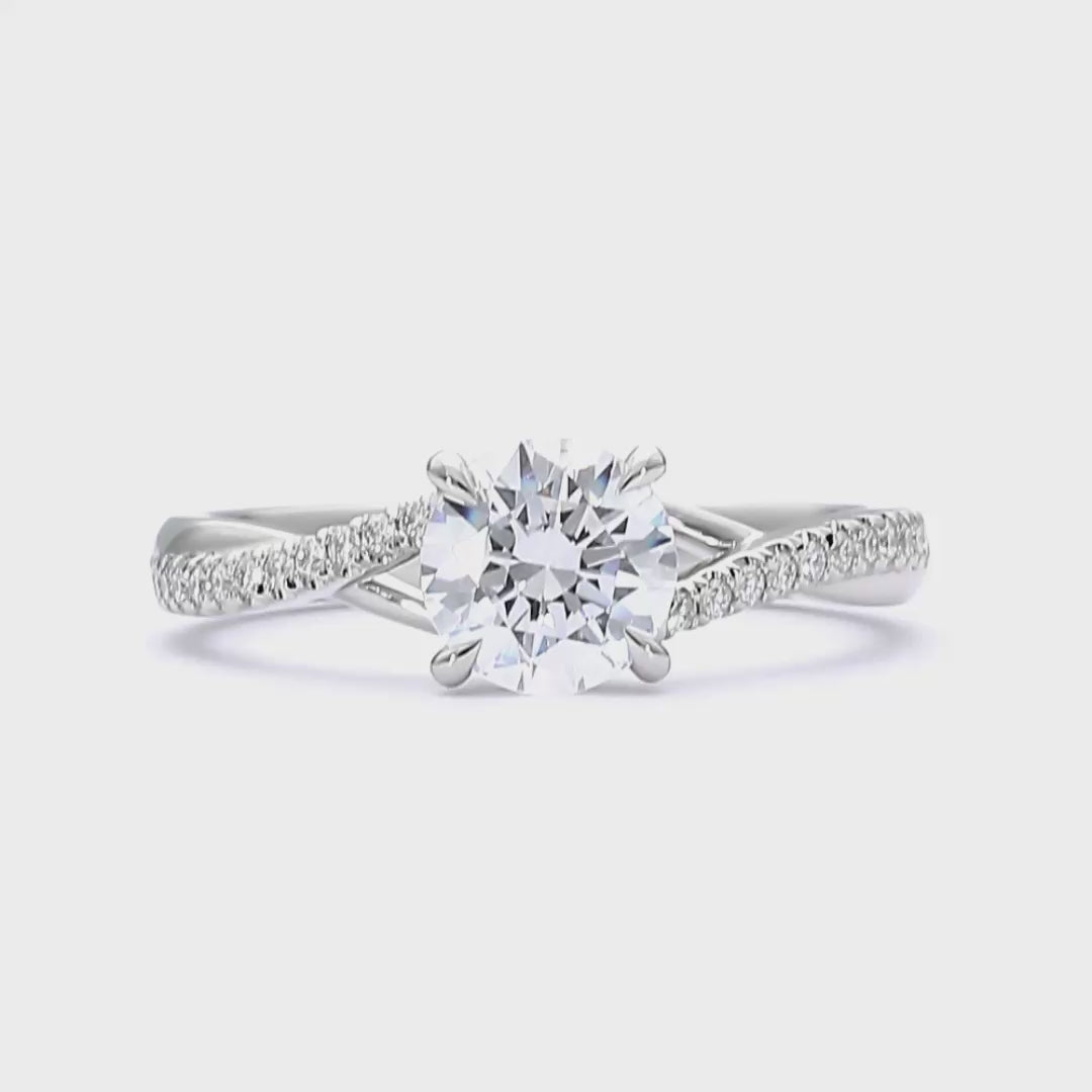 Prue - Round Cut Platinum Engagement Ring
