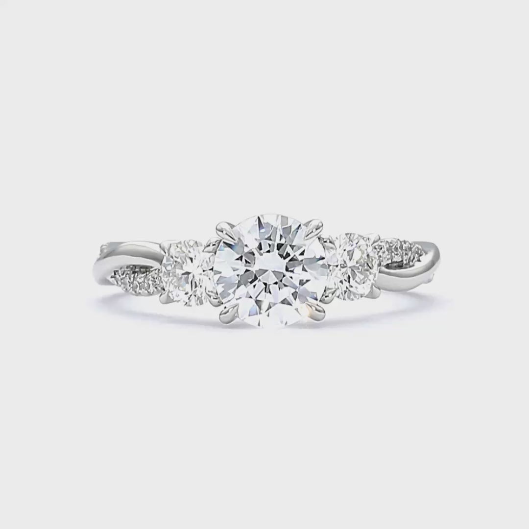 Natasha - Round Cut 18ct White Gold Engagement Ring