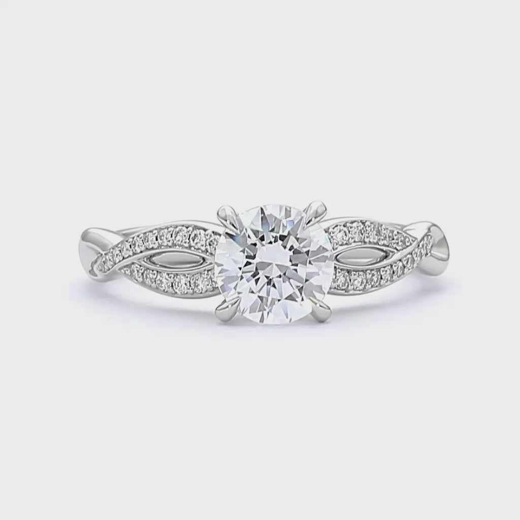 Natalie - Round Cut 18ct White Gold Engagement Ring