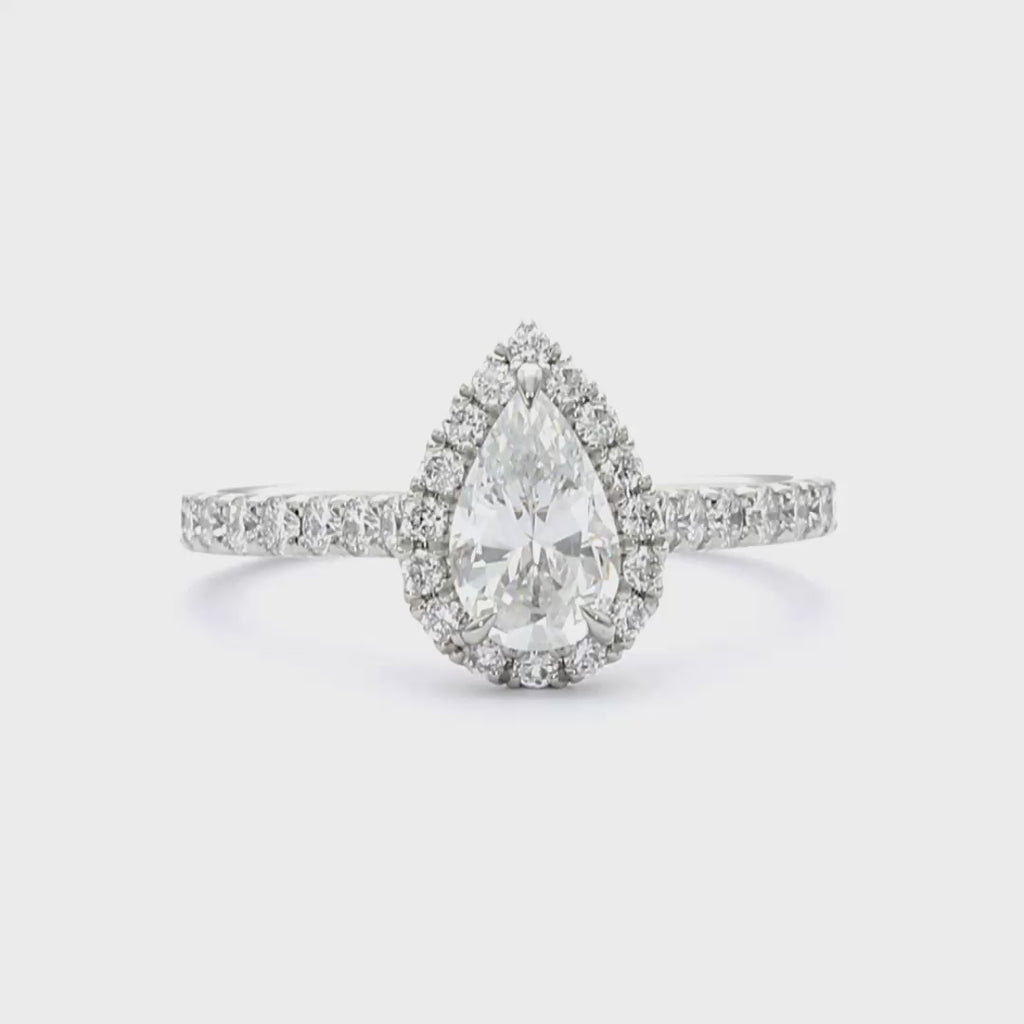 Jasmine - Pear Cut 18ct White Gold Engagement Ring