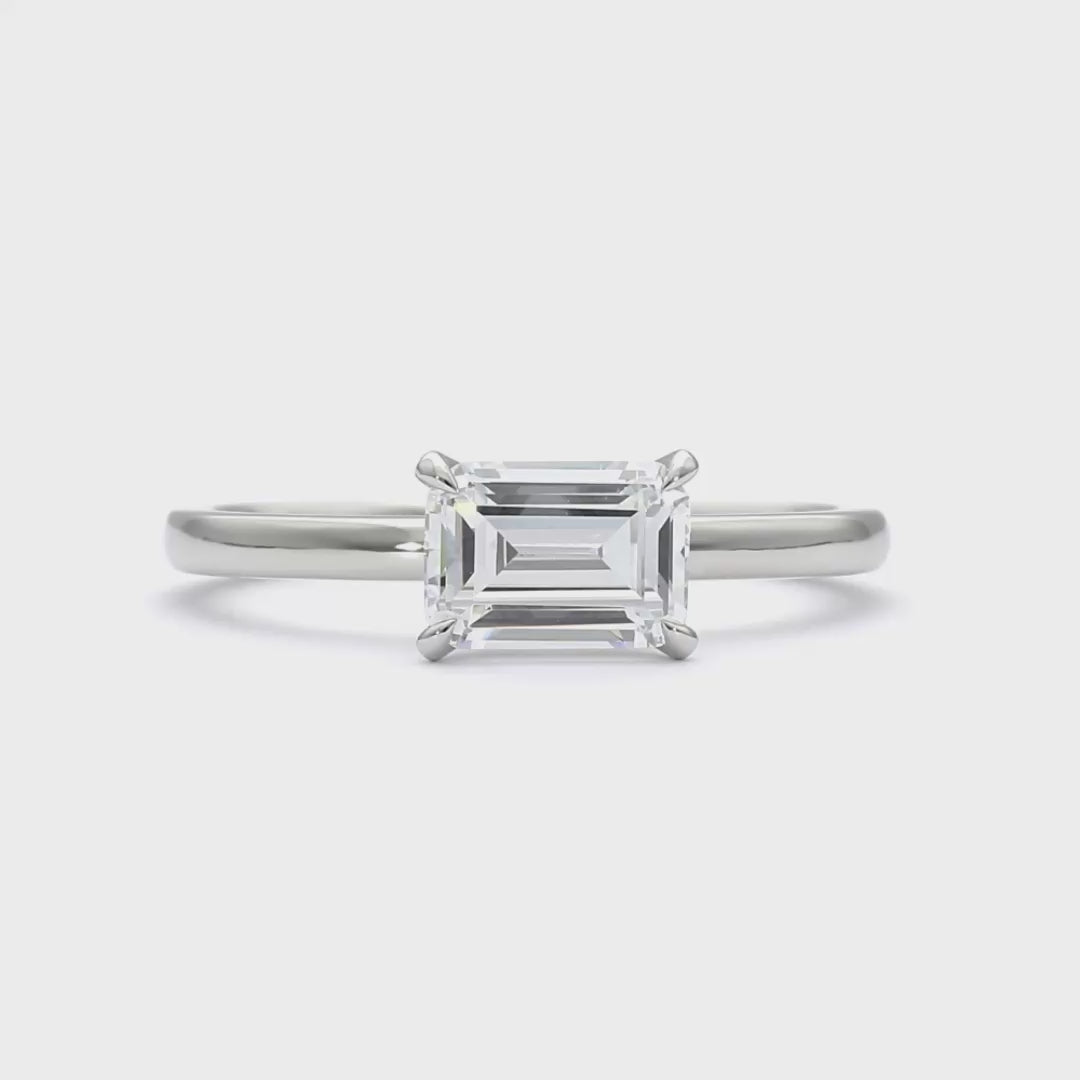 Siobhan - Emerald Cut 18ct White Gold Engagement Ring