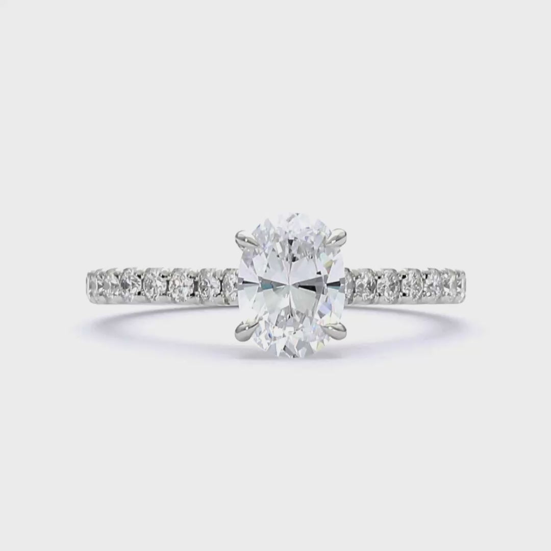 Jemma - Oval Cut 18ct White Gold Engagement Ring