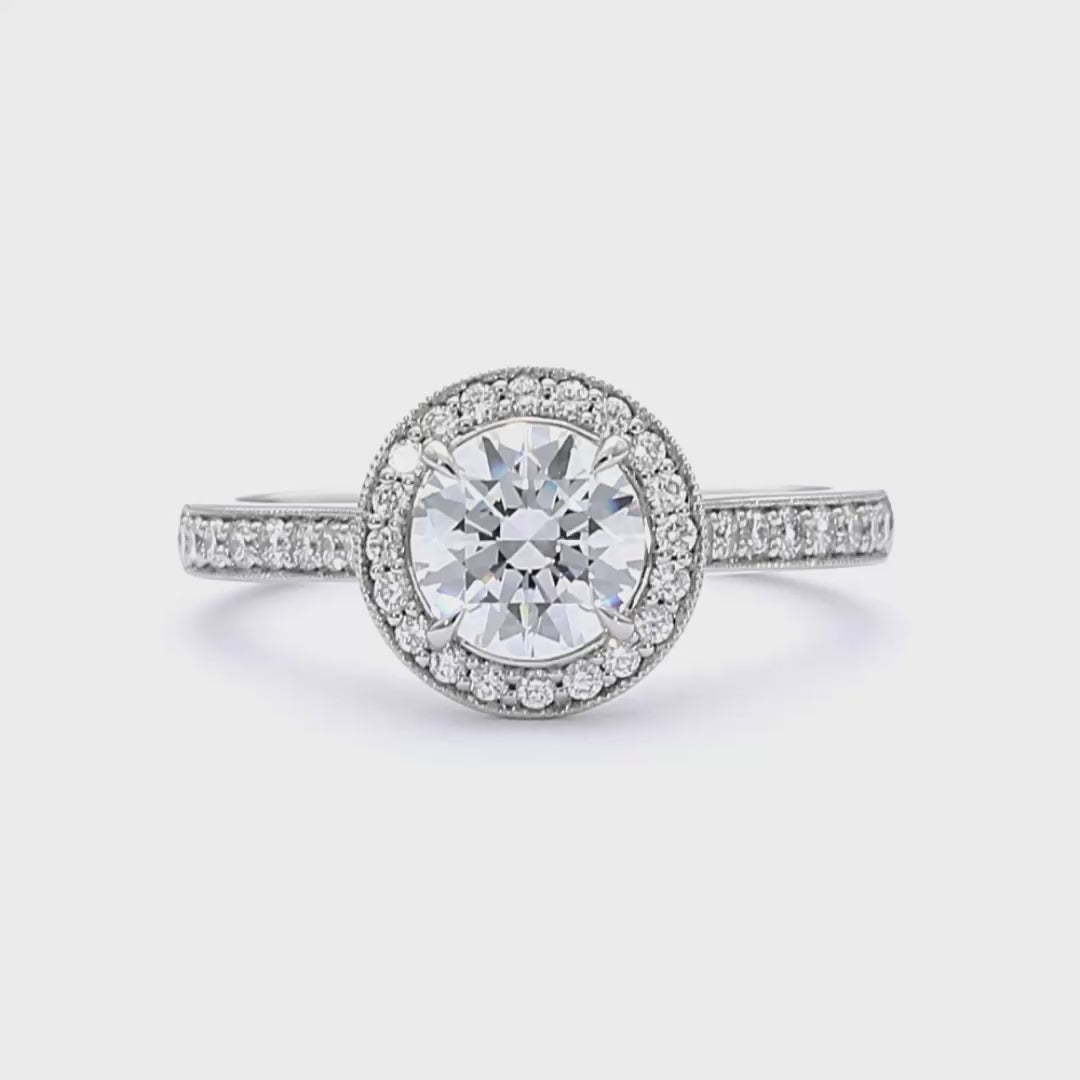 Angelica - Round Cut Platinum Engagement Ring