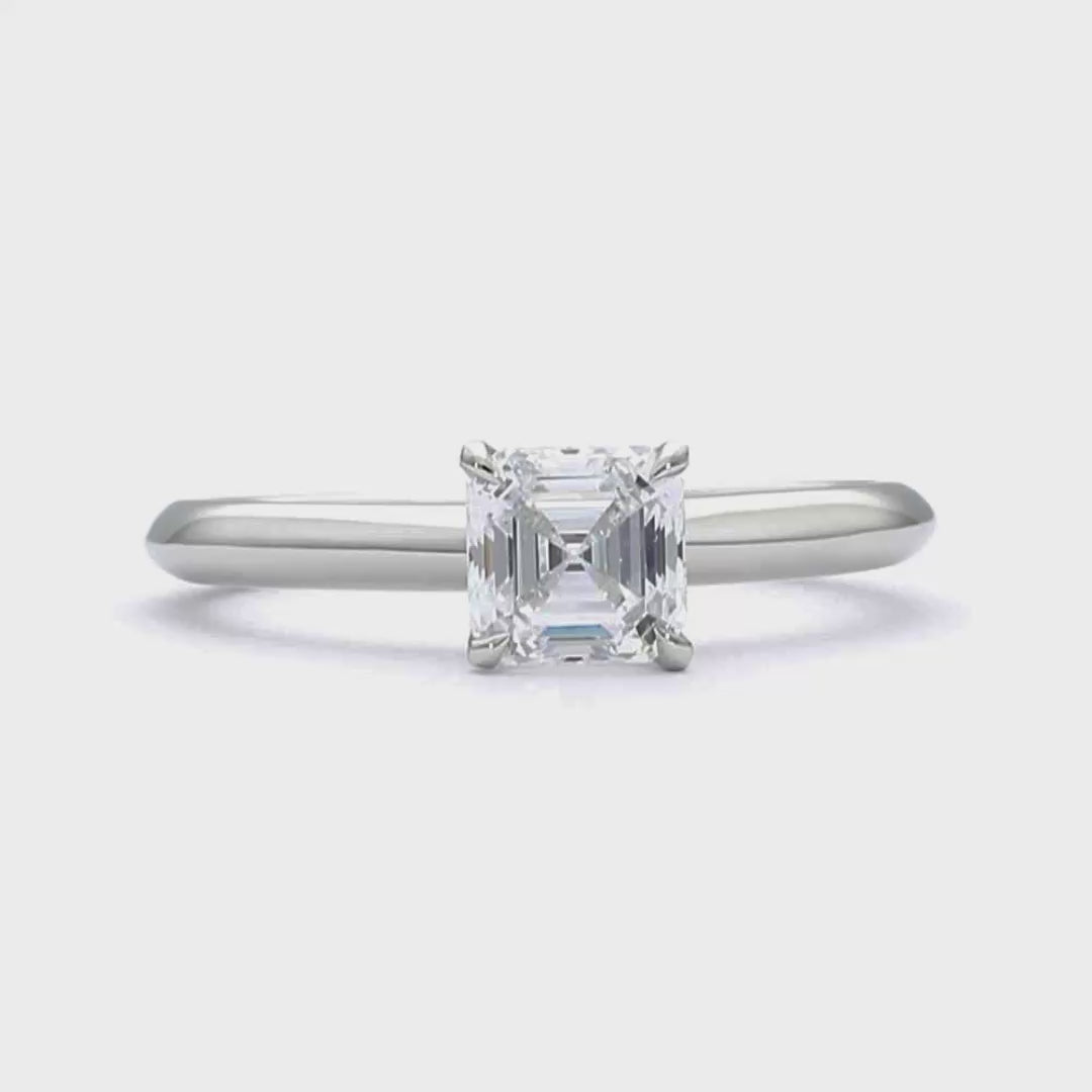 Lucy - Asscher Cut 18ct Rose Gold Engagement Ring