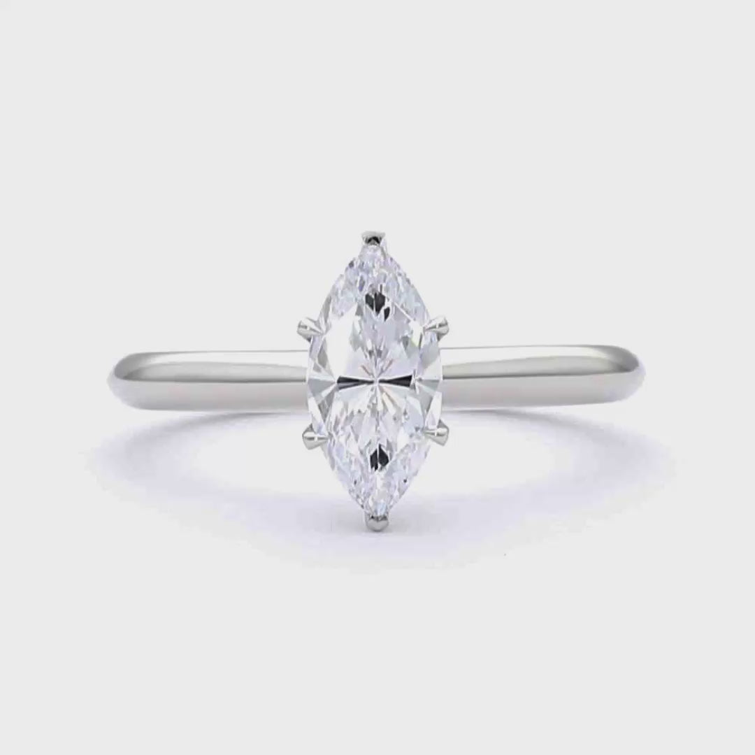 Lucy - Marquise Cut 18ct White Gold Engagement Ring