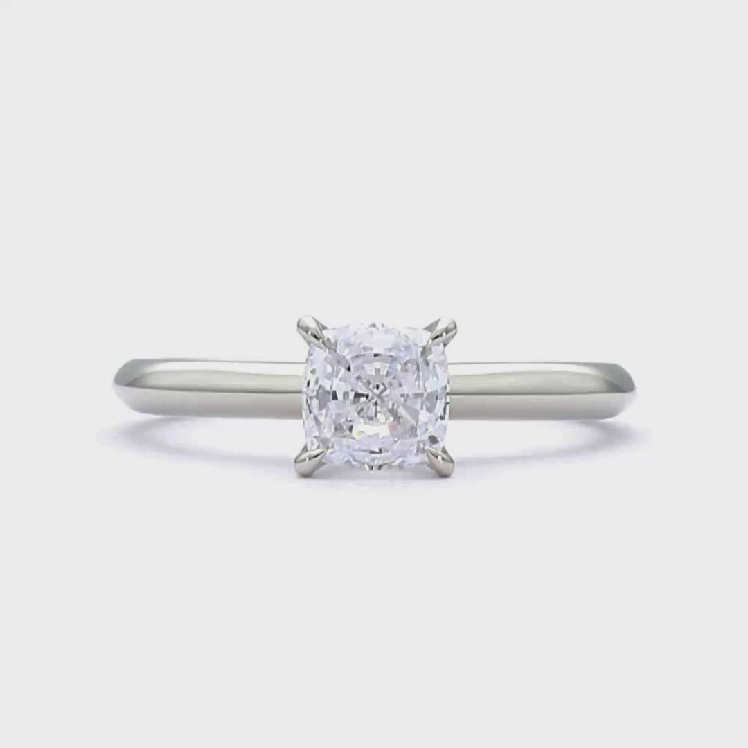 Lucy - Cushion Cut Platinum Engagement Ring