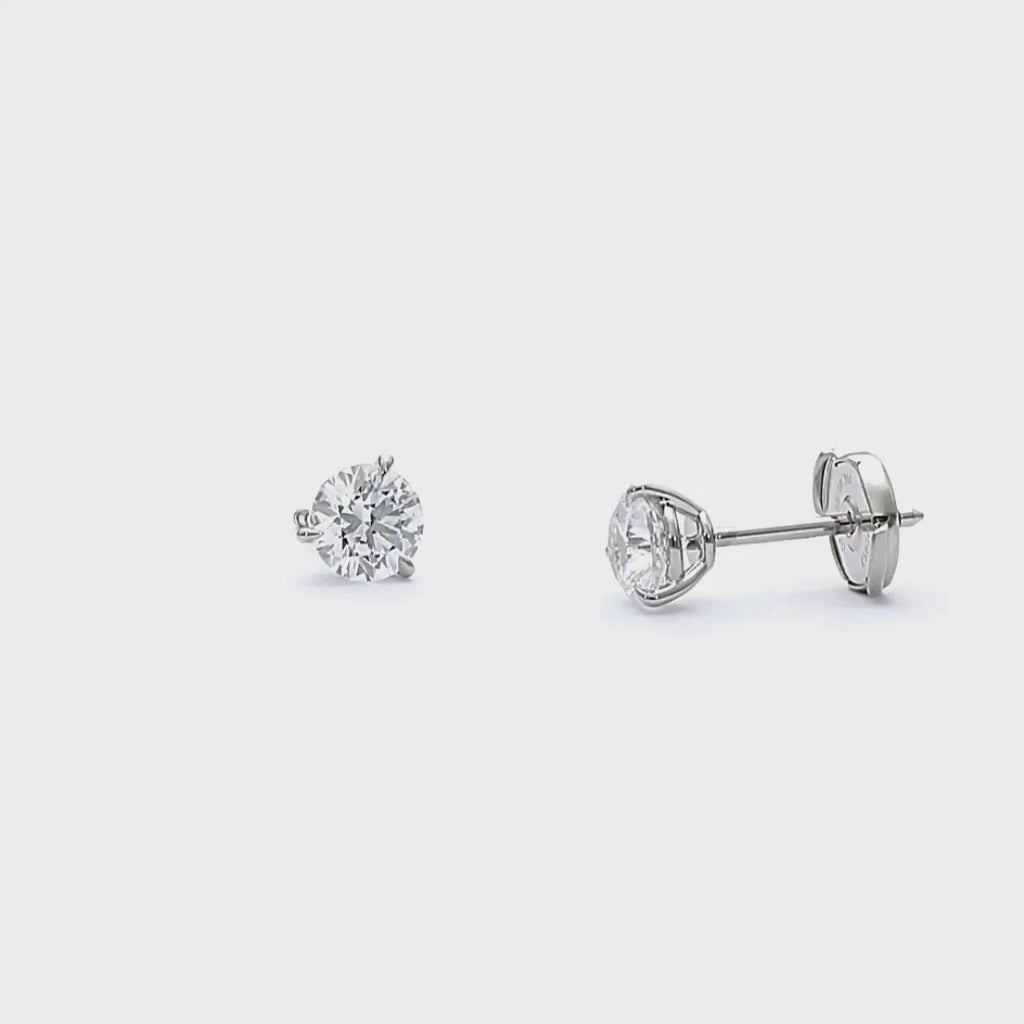 Hannah - 18ct Round Cut Diamond Earrings 18ct Rose Gold