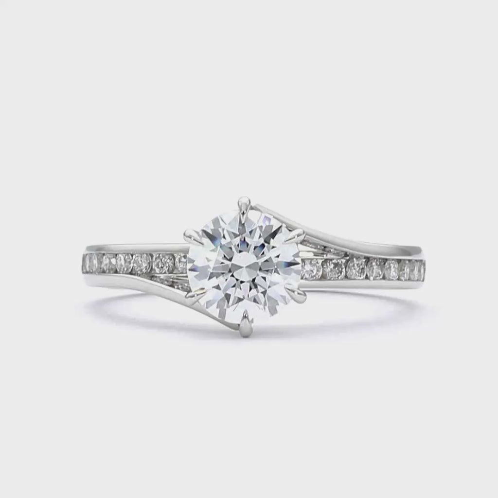 Elise - Round Cut Platinum Engagement Ring
