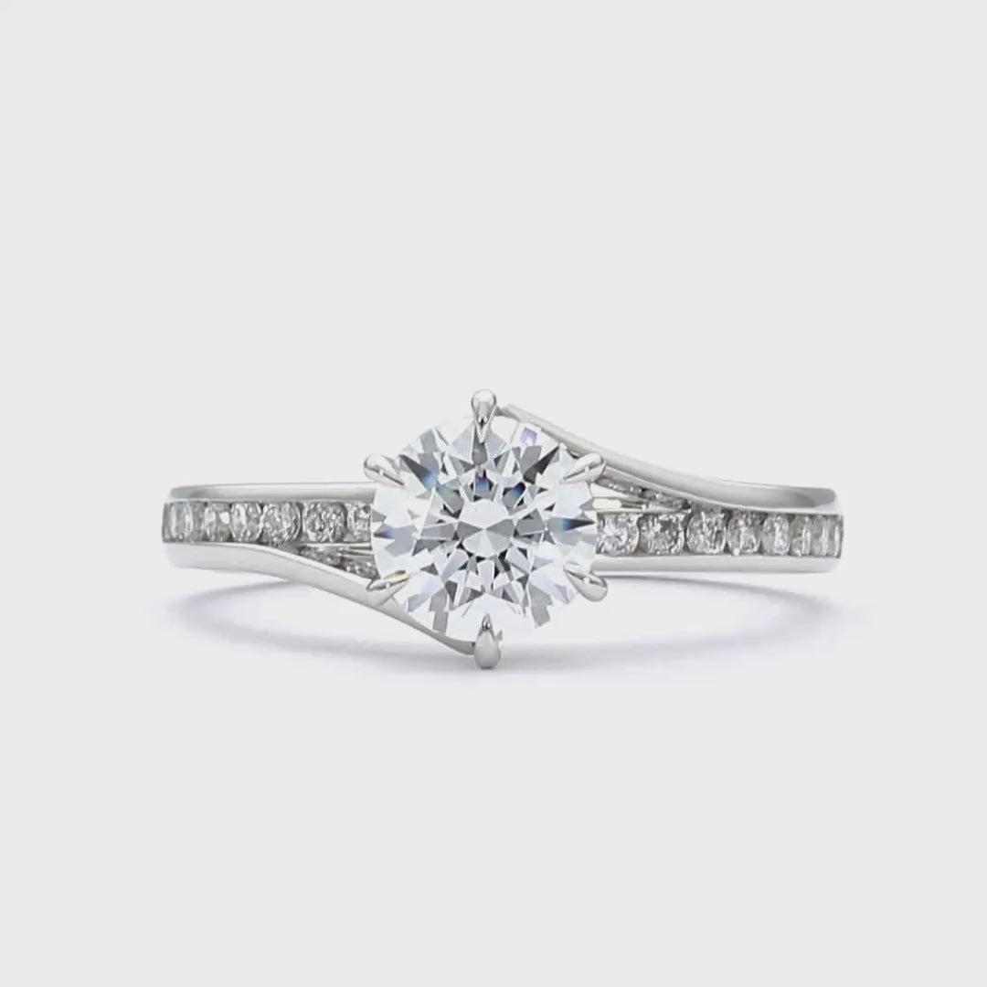 Elise - Round Cut Platinum Engagement Ring