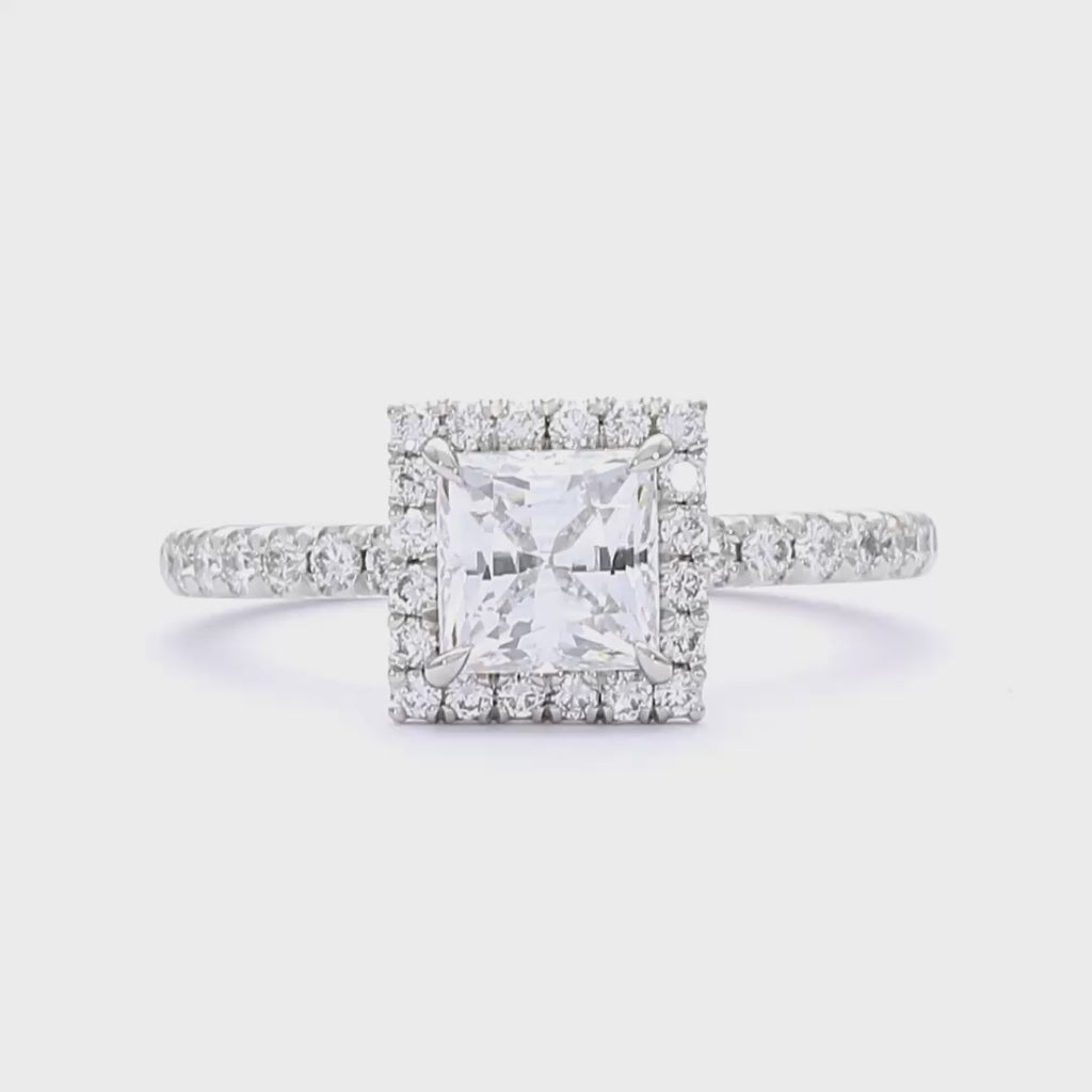 Olivia Molly - Princess Cut Platinum Engagement Ring