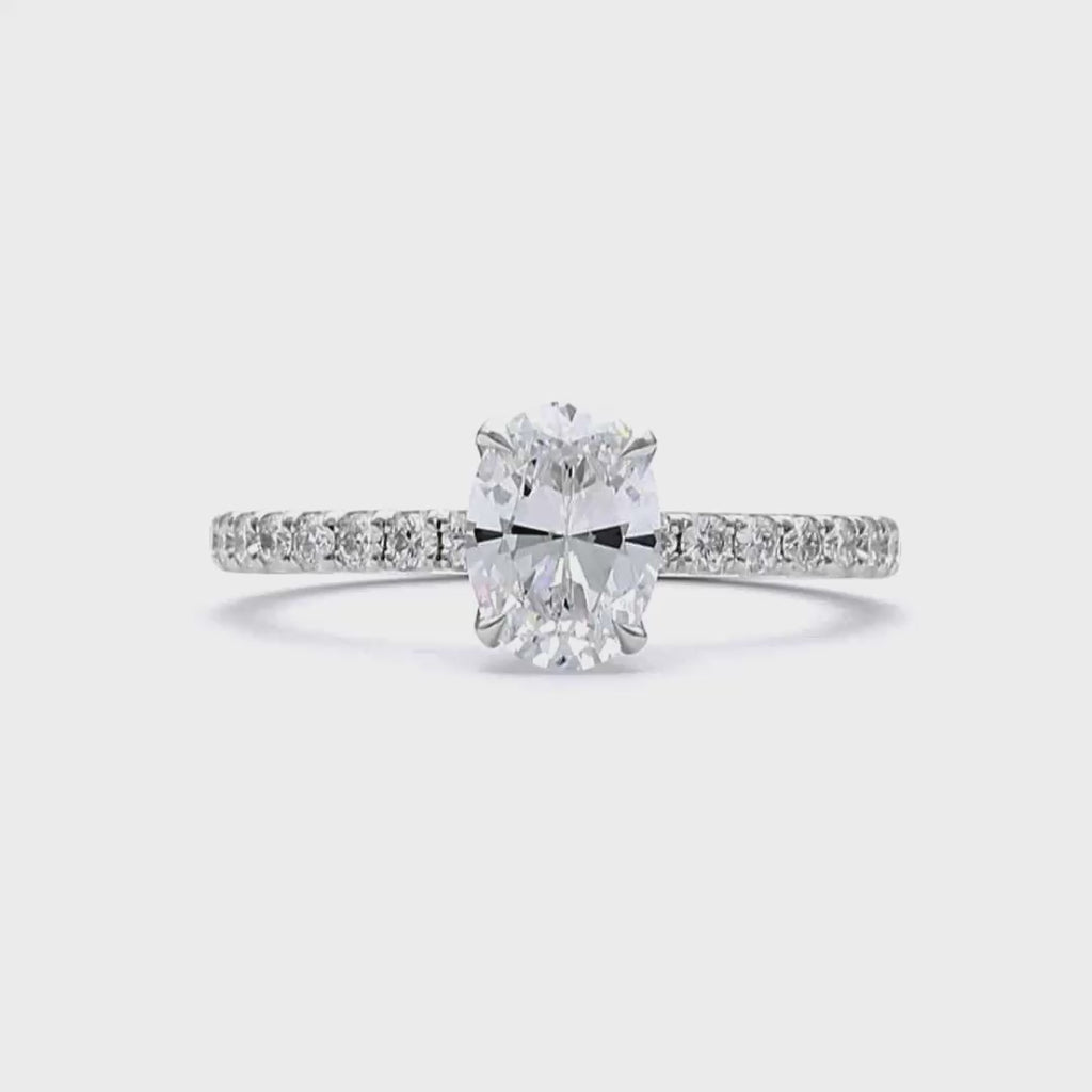 Phoebe - Oval Cut 18ct White Gold Engagement Ring