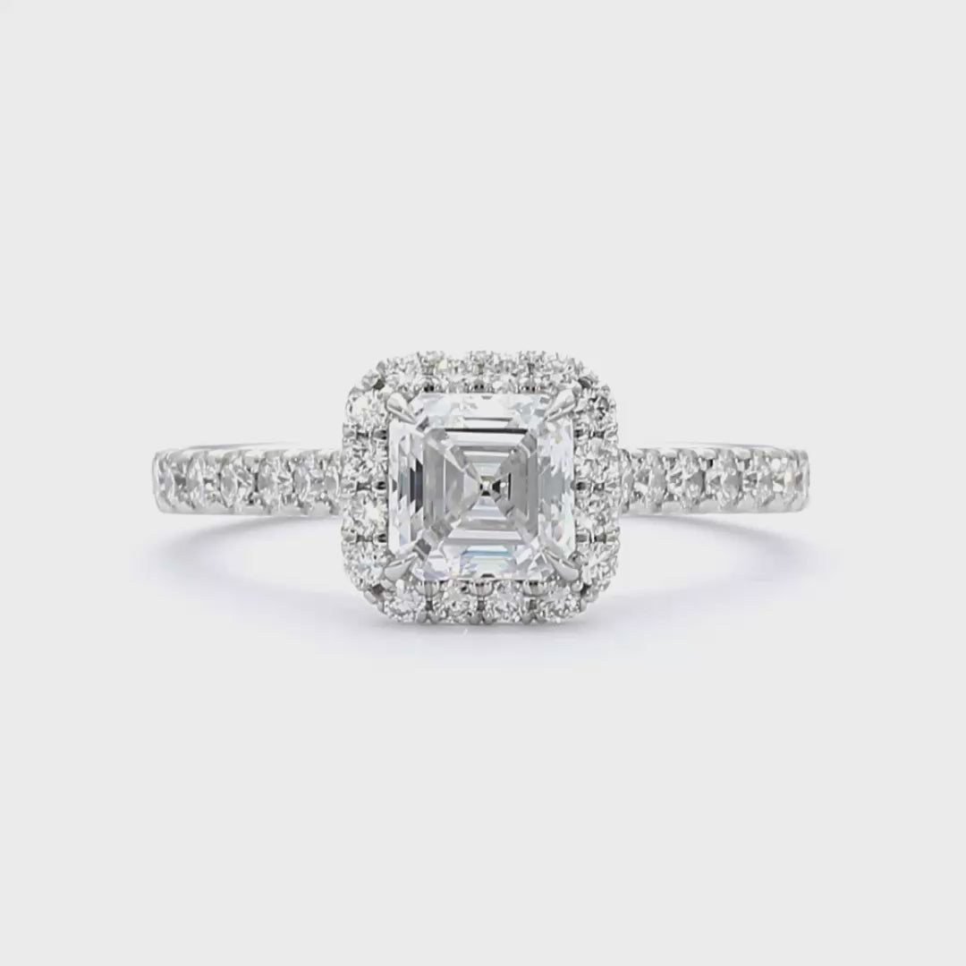 Jasmine - Asscher Cut 18ct White Gold Engagement Ring