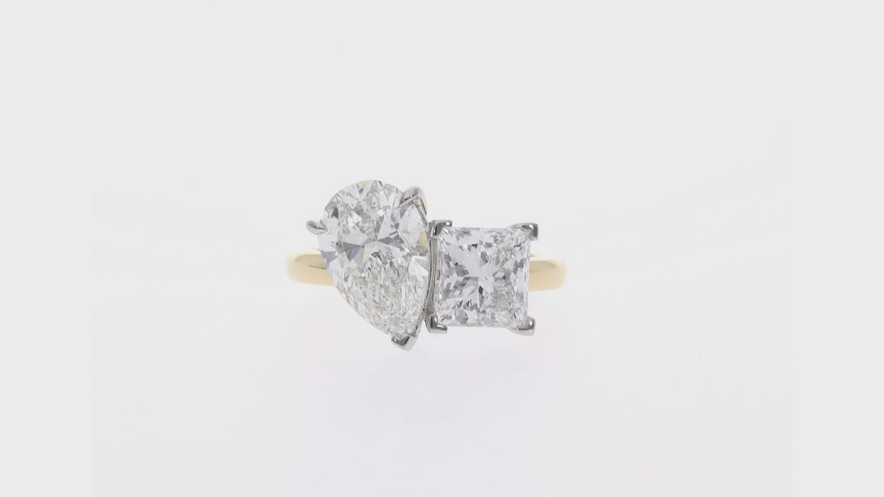 Rata - Pear & Princess Cut 18ct Yellow Gold Engagement Ring