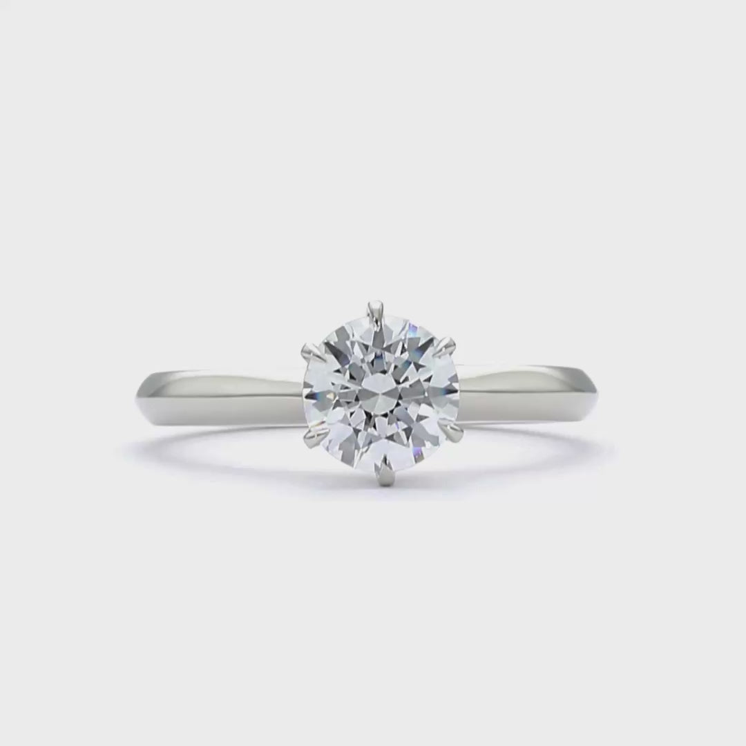 Jessica - Round Cut Platinum Engagement Ring