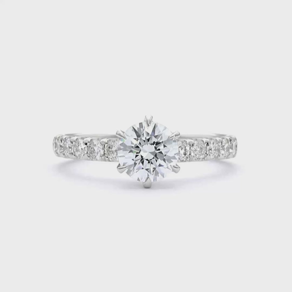 Violet - Round Cut 18ct Rose Gold Engagement Ring