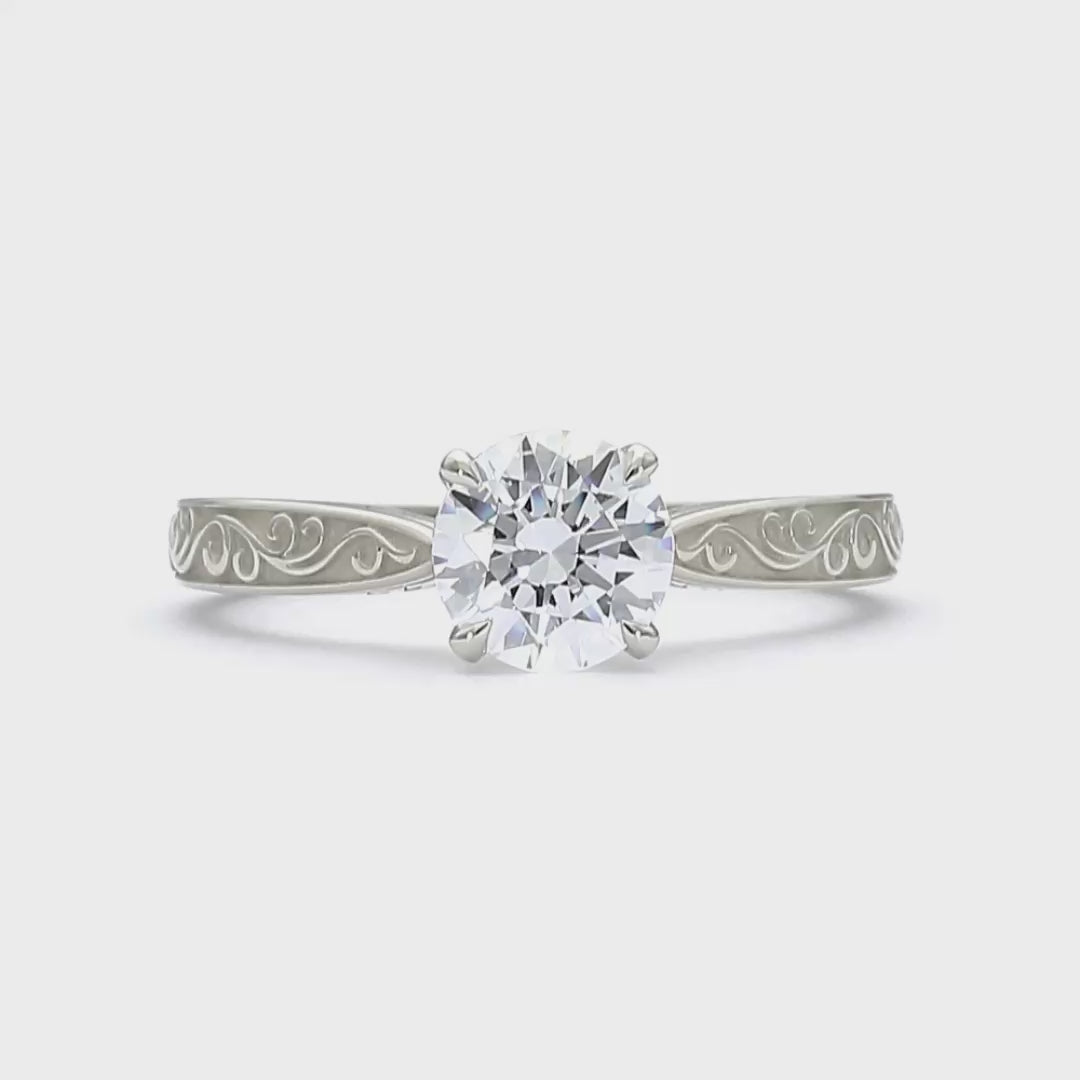 Catherine - Round Cut 18ct Yellow Gold Engagement Ring