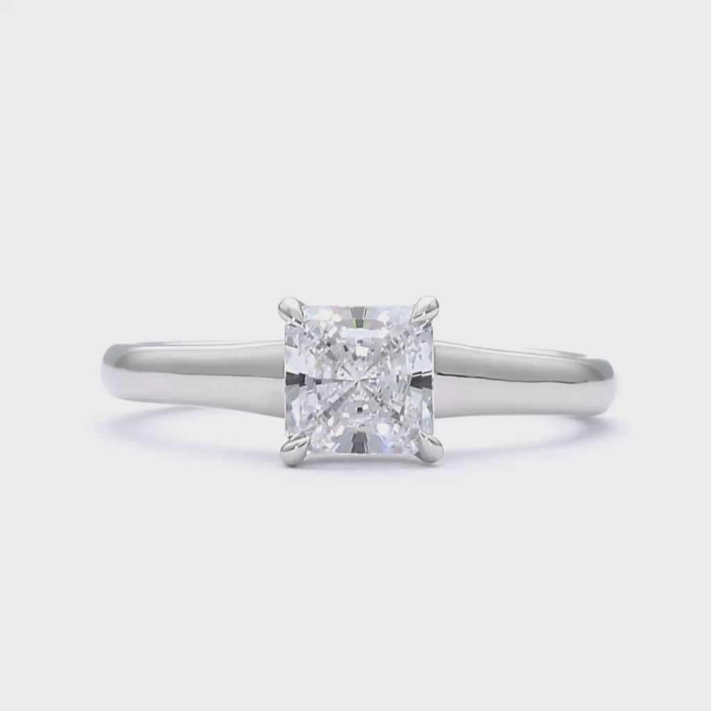 Sara - Radiant Cut Platinum Engagement Ring
