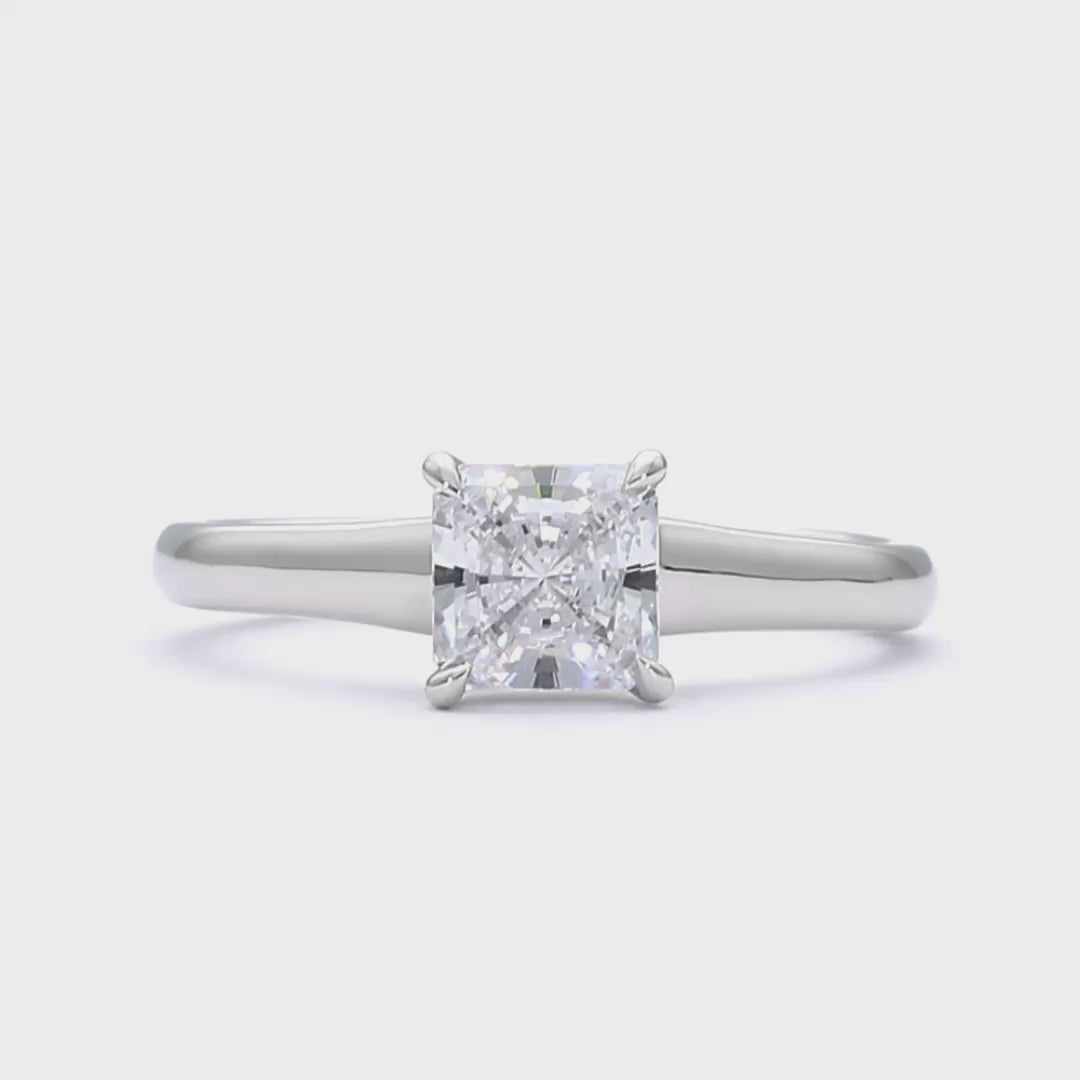 Sara - Radiant Cut Platinum Engagement Ring