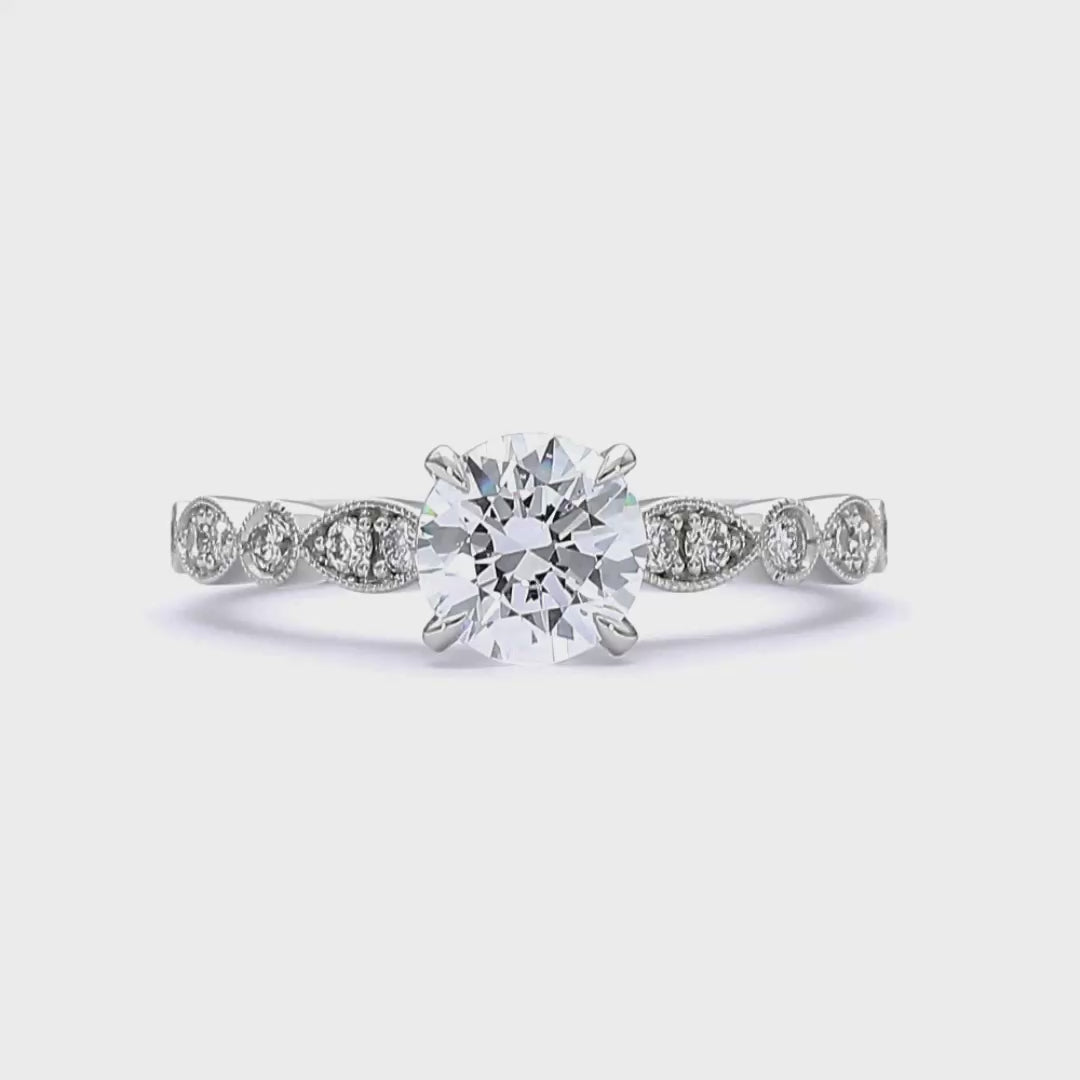 Nellie - Round Cut 18ct White Gold Engagement Ring