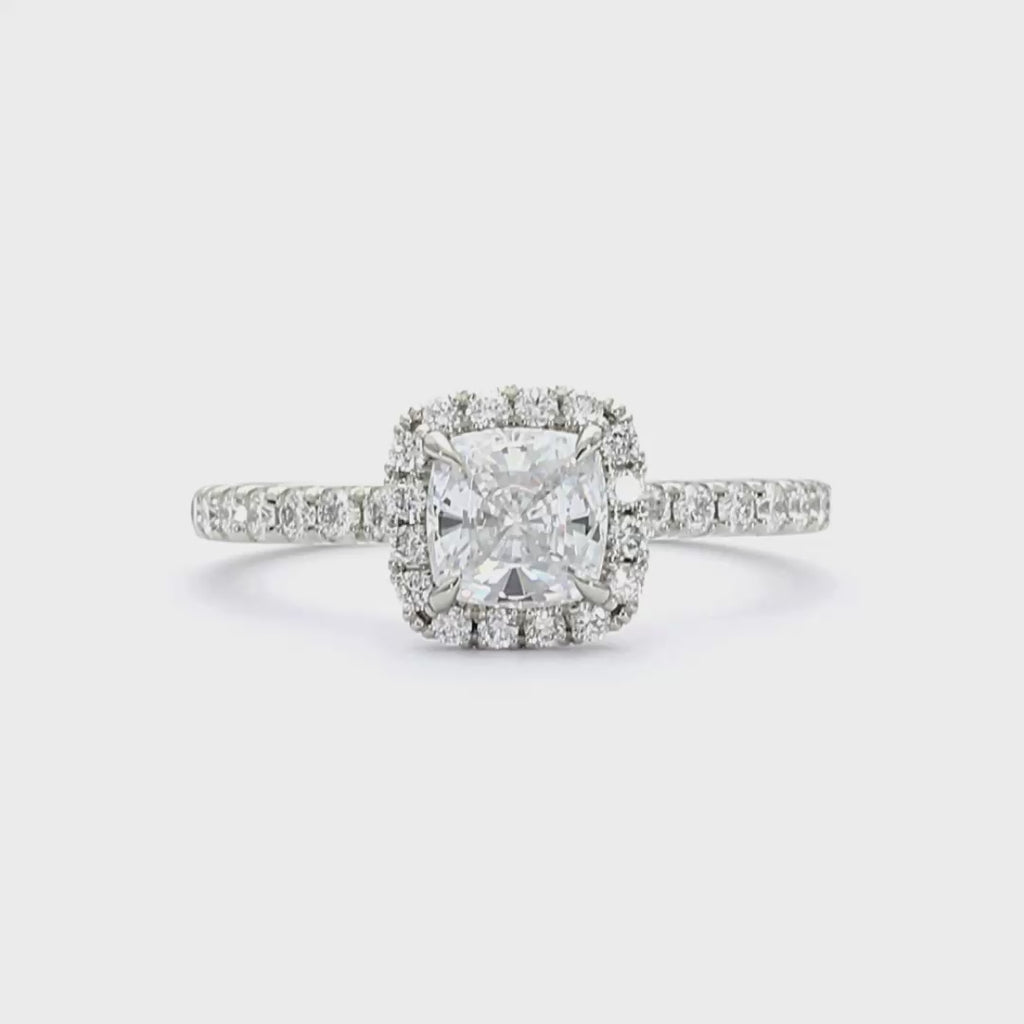 Olivia Molly - Cushion Cut 18ct White Gold Engagement Ring