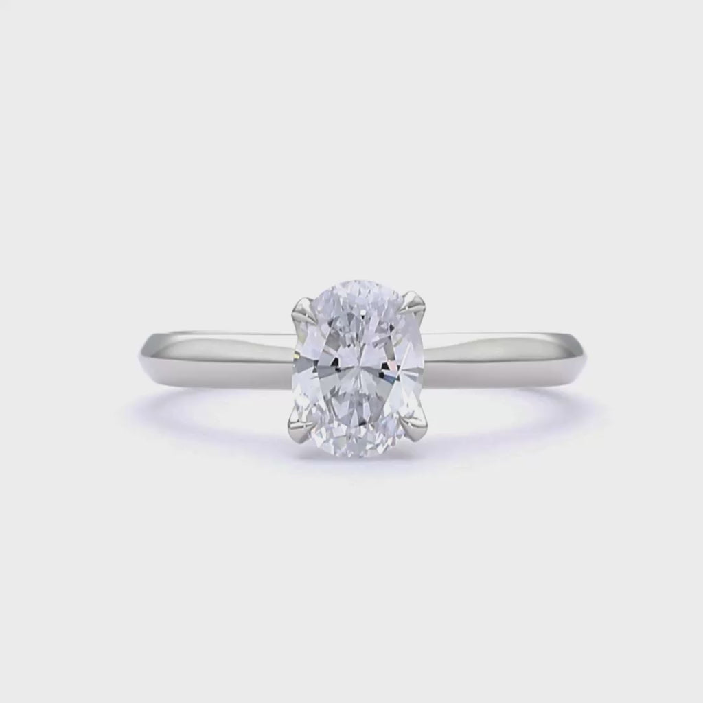 Jessica - Oval Cut Platinum Engagement Ring