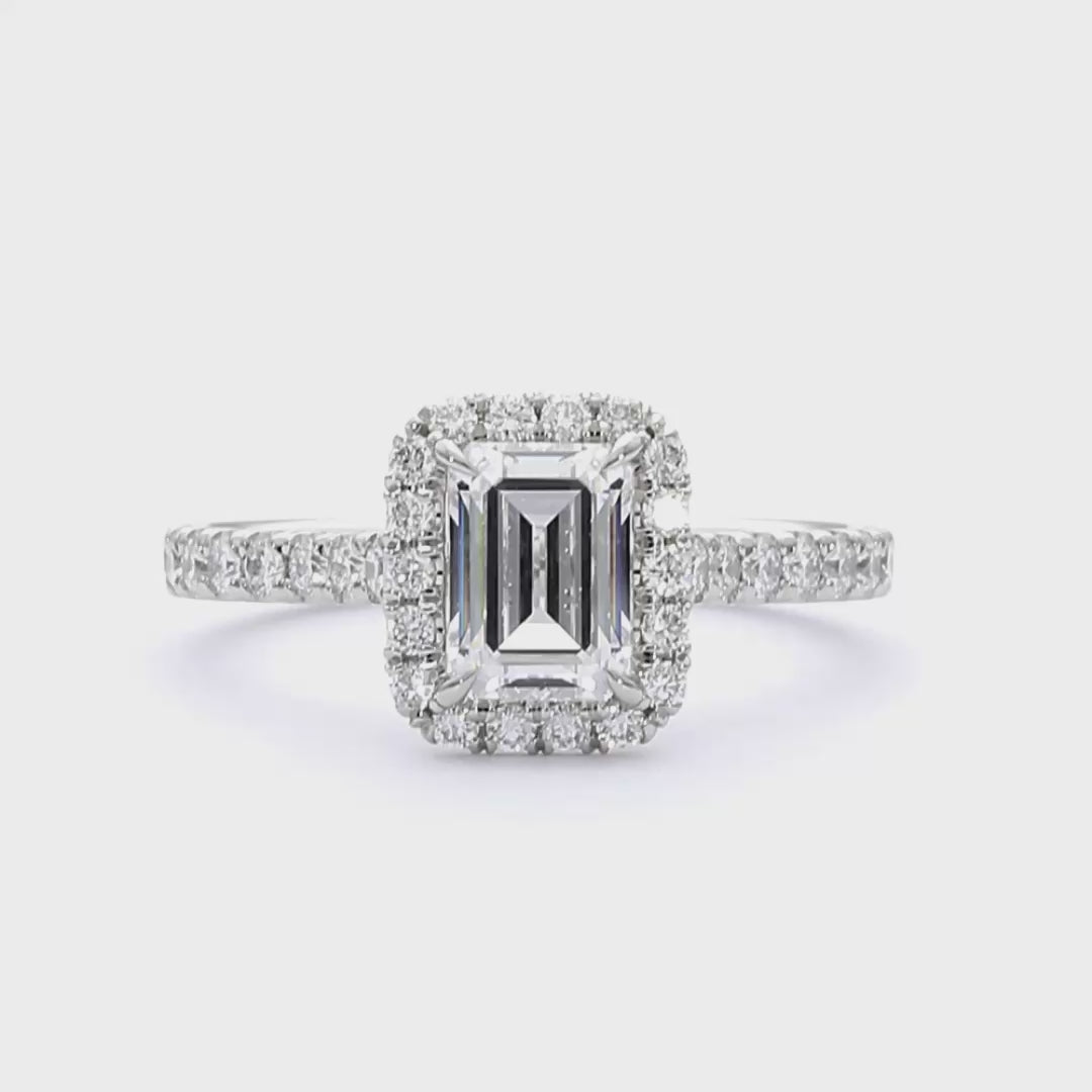Jasmine - Emerald Cut 18ct White Gold Engagement Ring