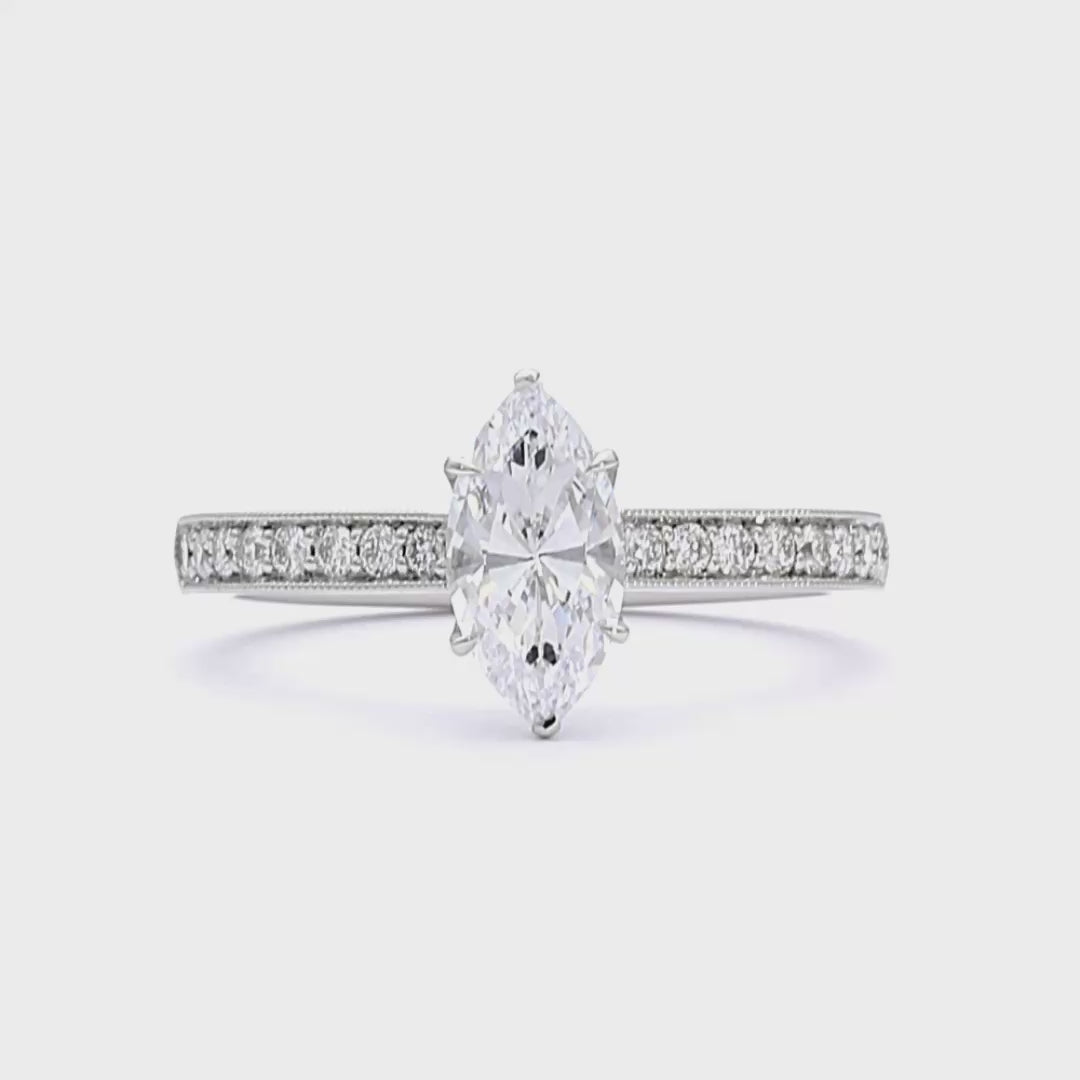 Emma - Marquise Cut 18ct White Gold Engagement Ring