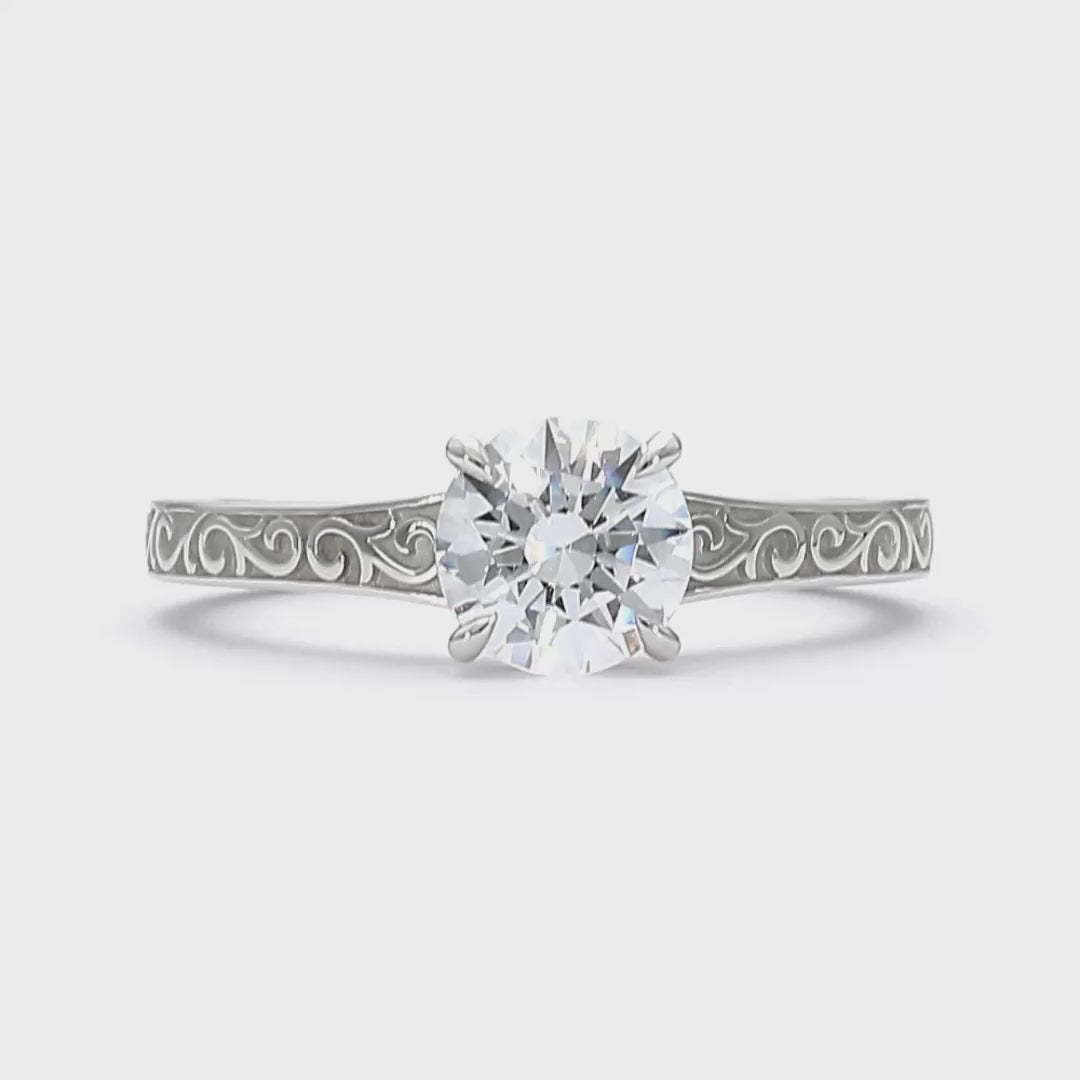 Grace - Round Cut 18ct Yellow Gold Engagement Ring