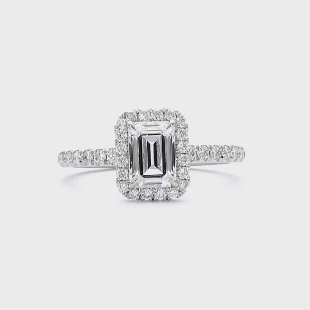 Olivia Molly - Emerald Cut 18ct White Gold Engagement Ring