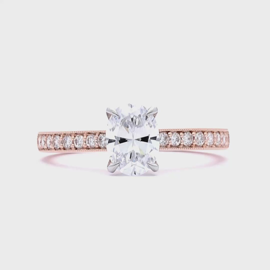 Emma - Oval Cut 18ct Rose Gold Engagement Ring