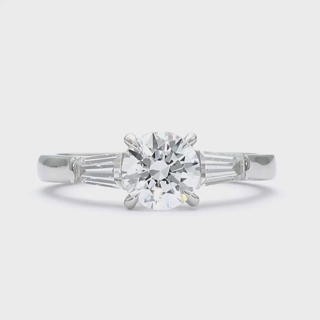 Mia - Round Cut Platinum Engagement Ring